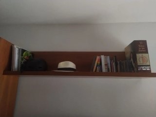 Mueble de salón modular madera y cristal