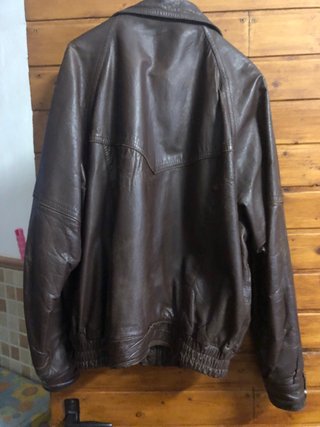 Chaqueta de piel vintage marrón