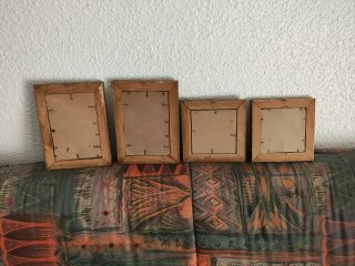 4 Cuadros Vintage Niños Dorados