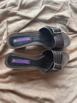 Sandalias Grendha Tacón Negro Marrón