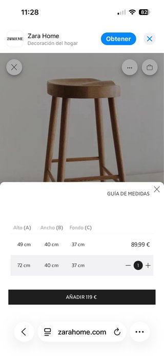 2 Taburetes Zara Home como nuevos