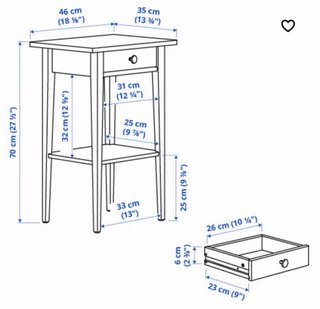 Mesita de noche Ikea Hemnes blanca