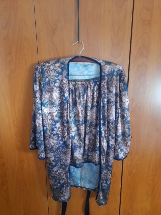 Pijama satinado 2 piezas floral