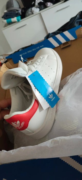 Zapatillas Adidas Stan Smith Blancas Rojas T.37.5