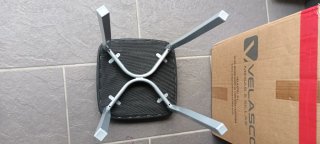 Taburete Kira aluminio piel negro 32x32x48