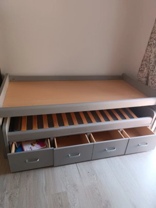 Cama nido gris con cajones