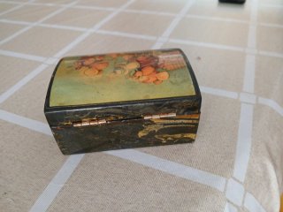 Caja de madera vintage años 70