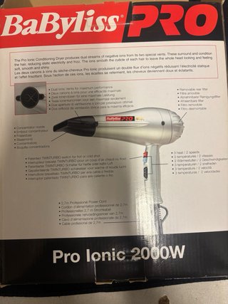 Secador BaByliss PRO Ionic 2000W