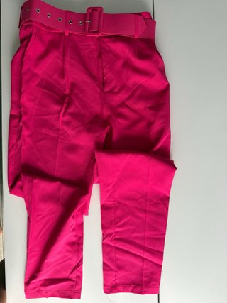 Pantalones entallados rosas mujer