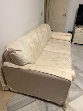 Sofá y sillón tela beige