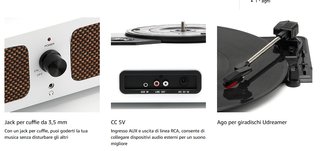 Giradischi JORLAI Bluetooth Integrato