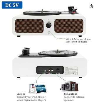 Giradischi JORLAI Bluetooth Integrato