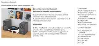 Giradischi JORLAI Bluetooth Integrato