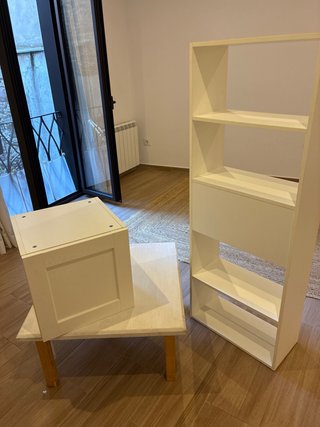 Mueble TV moderno blanco y madera