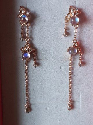 Pendientes Piedra Luna india