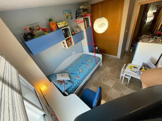 Dormitorio juvenil verde y azul