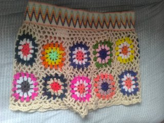 Shorts de crochet mujer multicolor