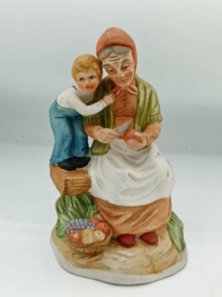 Statua ceramica vintage dipinta 17 cm
