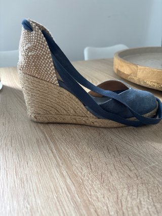 Cuñas Castañer Azul con Cintas