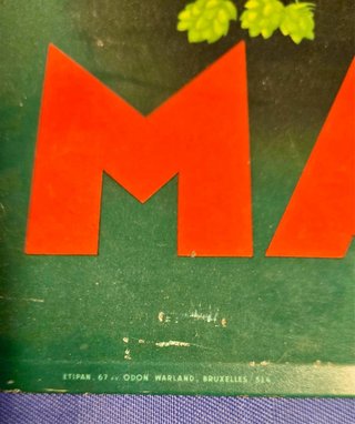 Targa Pubblicitaria Vintage Litografata Marine