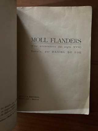 Moll Flanders. Daniel Defoe. 1933. 1a edición.