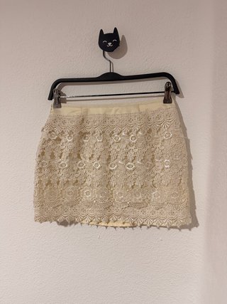 Falda Sans Souci Beige/Blanca Talla M