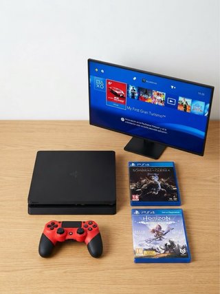 Consola PS4 Slim 1TB + Mando y Juegos
