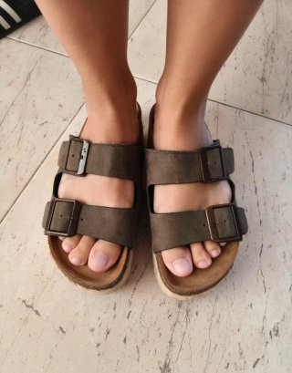 Sandalias plataforma Pull&Bear verdes