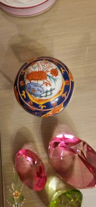 Tibor de porcelana decorado