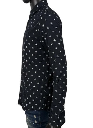 Calvin Klein Jeans Camicia Uomo M Nera Cotone Slim