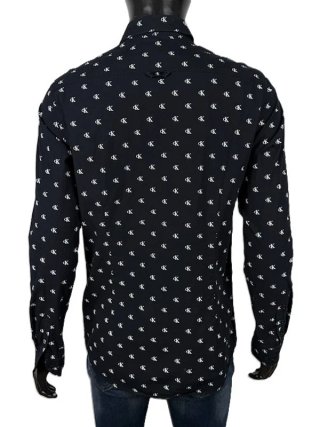 Calvin Klein Jeans Camicia Uomo M Nera Cotone Slim