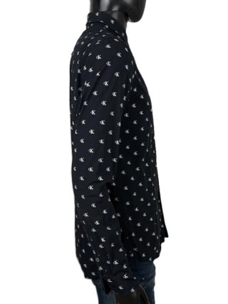 Calvin Klein Jeans Camicia Uomo M Nera Cotone Slim