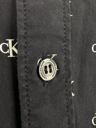 Calvin Klein Jeans Camicia Uomo M Nera Cotone Slim