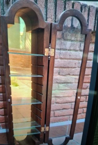Estantería Antigua Madera y Cristal