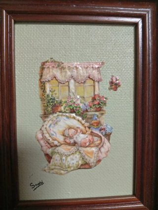 Cuadro decorativo bebé durmiendo