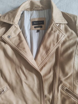 Cazadora Piel Massimo Dutti Camel