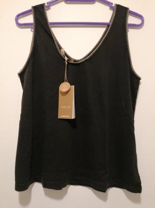Top Algodón Orgánico Negro Talla M