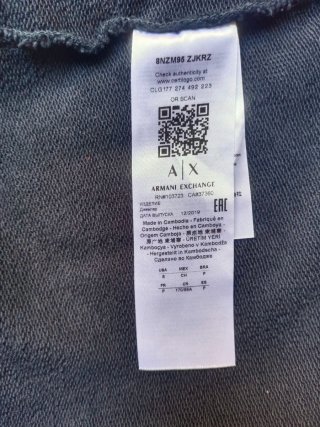 Sudadera Armani Exchange Azul Marino Talla S
