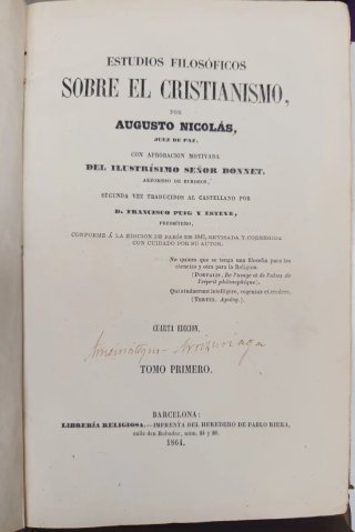 Estudios filosóficos sobre el cristianismo I y III
