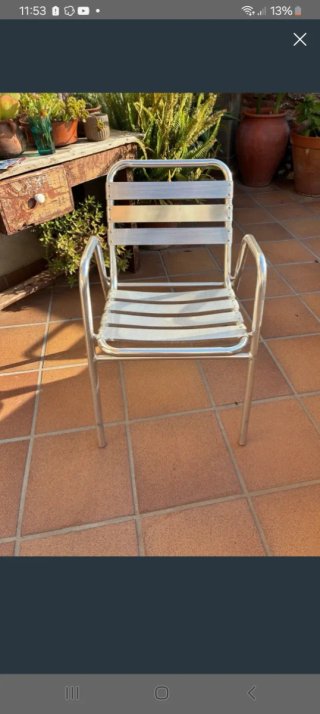 Silla de bar de aluminio