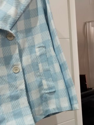 Chaqueta cuadros Vichy azul y blanco