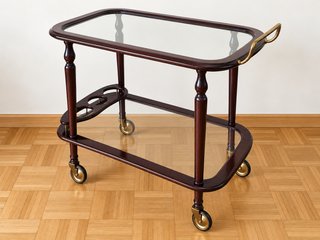 Camarera Bar Vintage Madera y Cristal Años 50