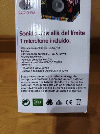 Altavoz con Karaoke HIFI-16, USD/SD + Radi FM