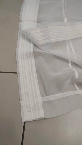 Tenda Voile Fiori Ricamati Argento Bianco