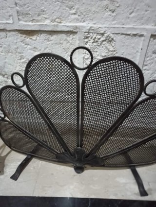 Set accessori camino vintage ferro battuto