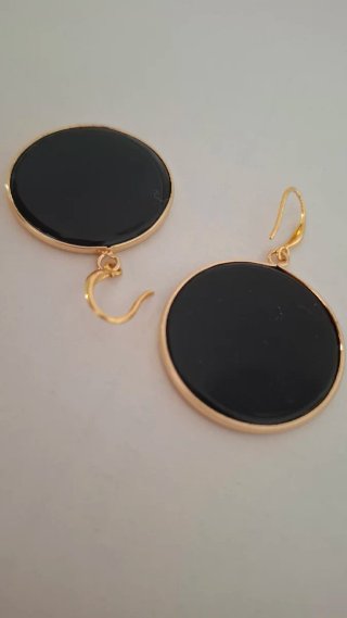 Pendientes circulares bisutería dorada