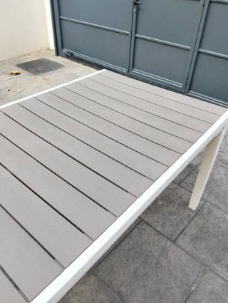 Mesa de jardín Harmony gris y blanca