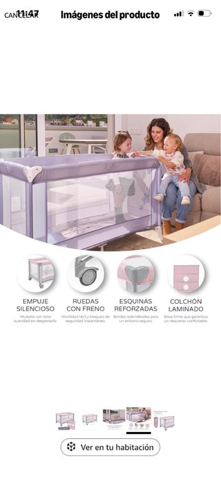 MS BabyWorld Cuna de Viaje Basic Niña