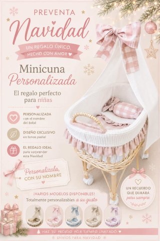 Minicuna personalizada para niñas
