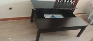 Mesa abatible marrón madera